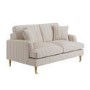 ALMOST PERFECT - Cream Chenille Blue Striped 2 Seater Sofa - Payton