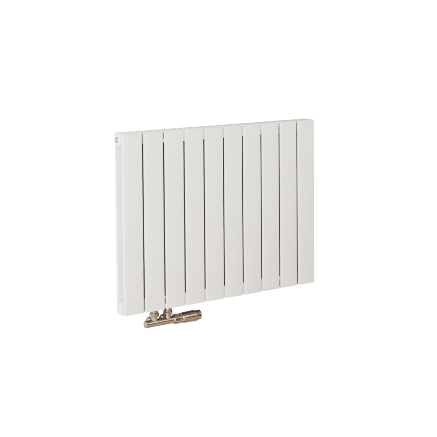 Eco Eleganza White Horizontal Flat Aluminium Middle Connection Radiator 600x750mm Double Panel 3056 BTU