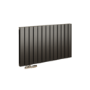 Eco Eleganza Midnight Black Horizontal Flat Aluminium Middle Connection Radiator 600x975mm Double Panel 3973 BTU