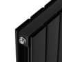 Eco Eleganza Midnight Black Horizontal Flat Aluminium Middle Connection Radiator 600x975mm Double Panel 3973 BTU