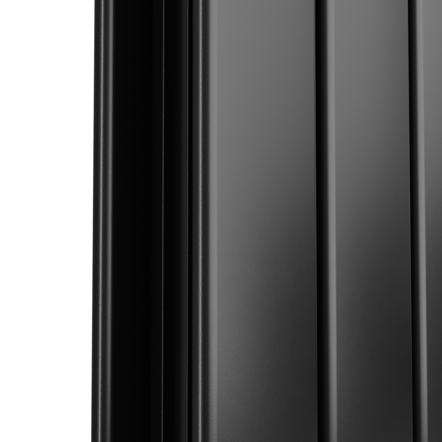 Eco Eleganza Midnight Black Horizontal Flat Aluminium Middle Connection Radiator 600x975mm Double Panel 3973 BTU