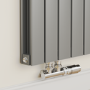 Eco Eleganza Anthracite Horizontal Flat Aluminium Middle Connection Radiator 600x975mm Double Panel 3973 BTU