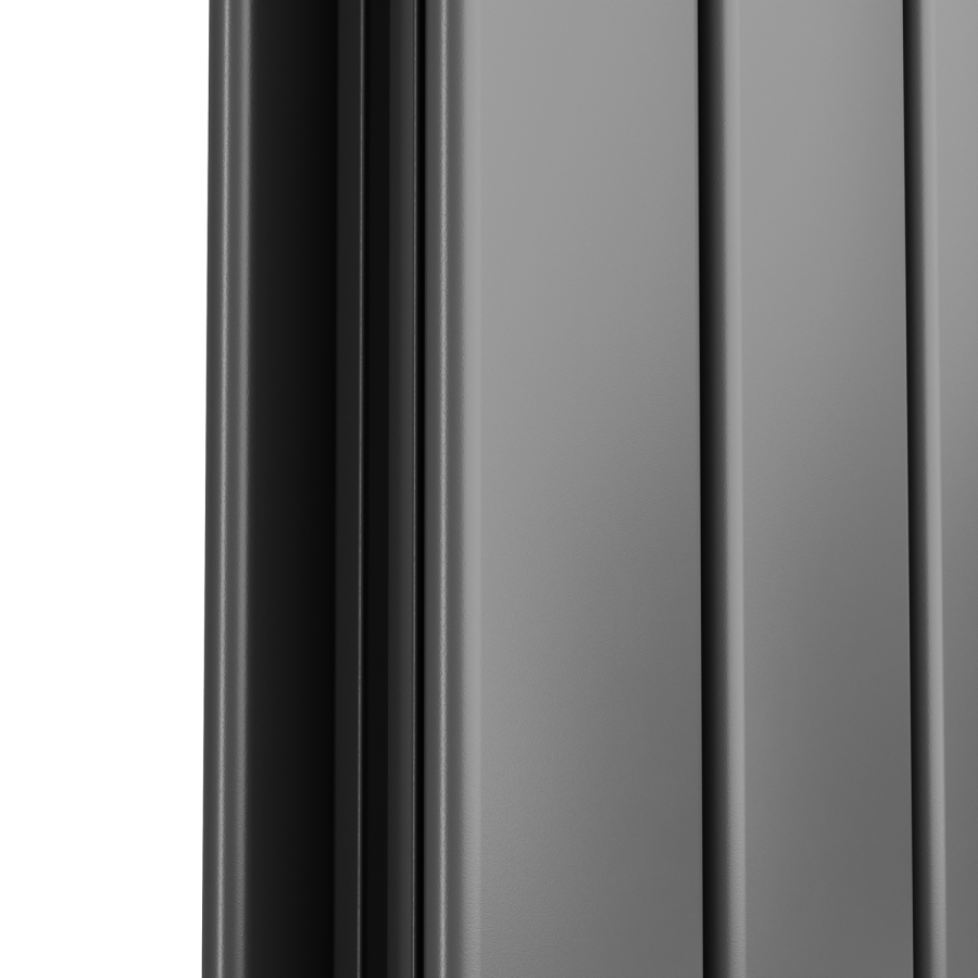 Eco Eleganza Anthracite Horizontal Flat Aluminium Middle Connection Radiator 600x975mm Double Panel 3973 BTU