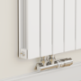 Eco Eleganza White Horizontal Flat Aluminium Middle Connection Radiator 600x975mm Double Panel 3973 BTU