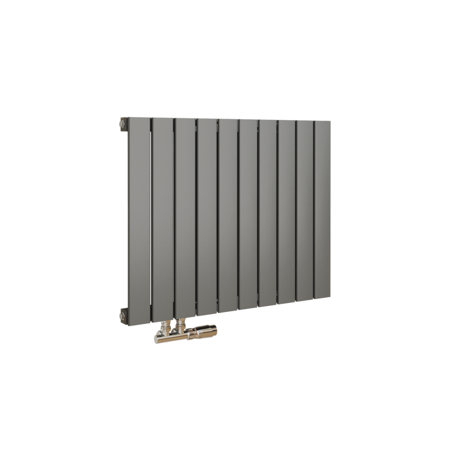 Eco Eleganza Anthracite Horizontal Flat Aluminium Middle Connection Radiator 600x750mm Single Panel 2302 BTU