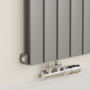 Eco Eleganza Anthracite Horizontal Flat Aluminium Middle Connection Radiator 600x750mm Single Panel 2302 BTU
