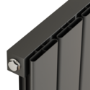 Eco Eleganza Anthracite Horizontal Flat Aluminium Middle Connection Radiator 600x750mm Single Panel 2302 BTU