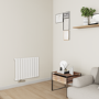Eco Eleganza White Horizontal Flat Aluminium Middle Connection Radiator 600x750mm Single Panel 2302 BTU