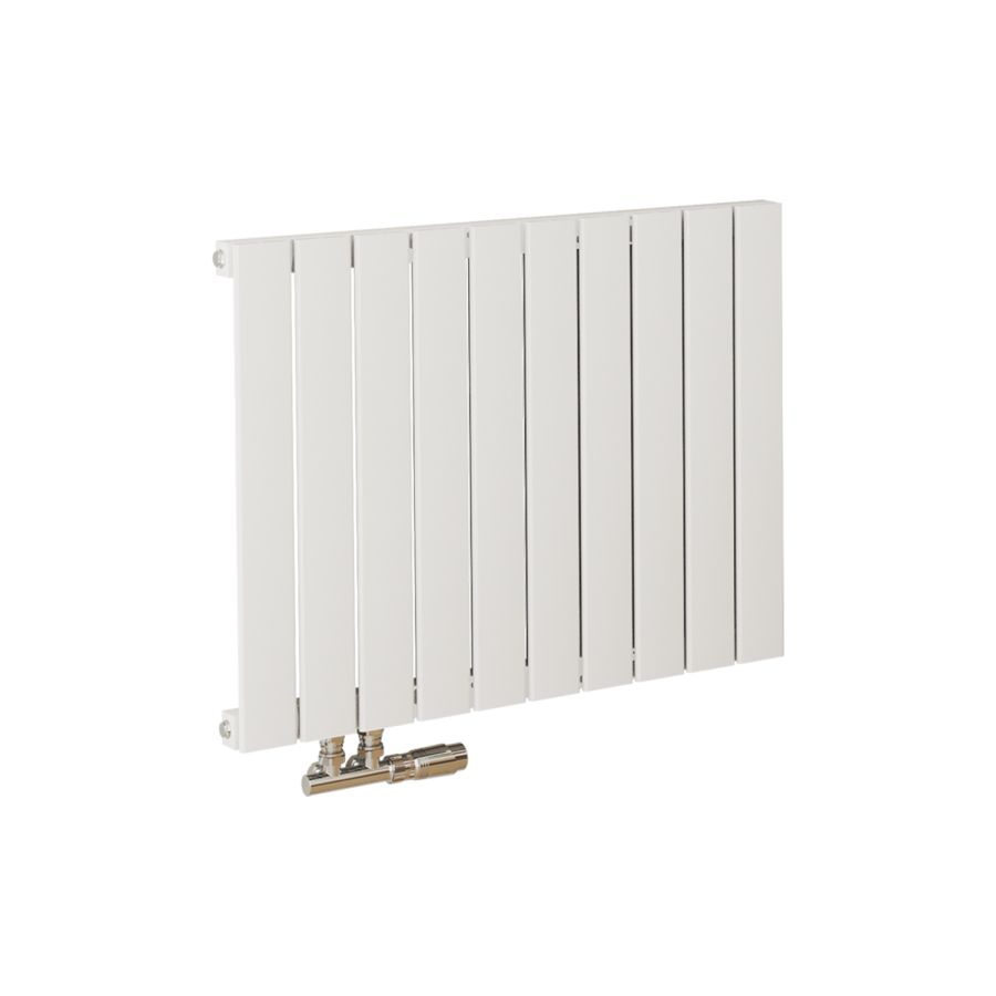 Eco Eleganza White Horizontal Flat Aluminium Middle Connection Radiator 600x750mm Single Panel 2302 BTU