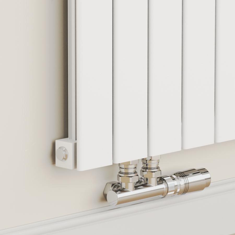Eco Eleganza White Horizontal Flat Aluminium Middle Connection Radiator 600x750mm Single Panel 2302 BTU