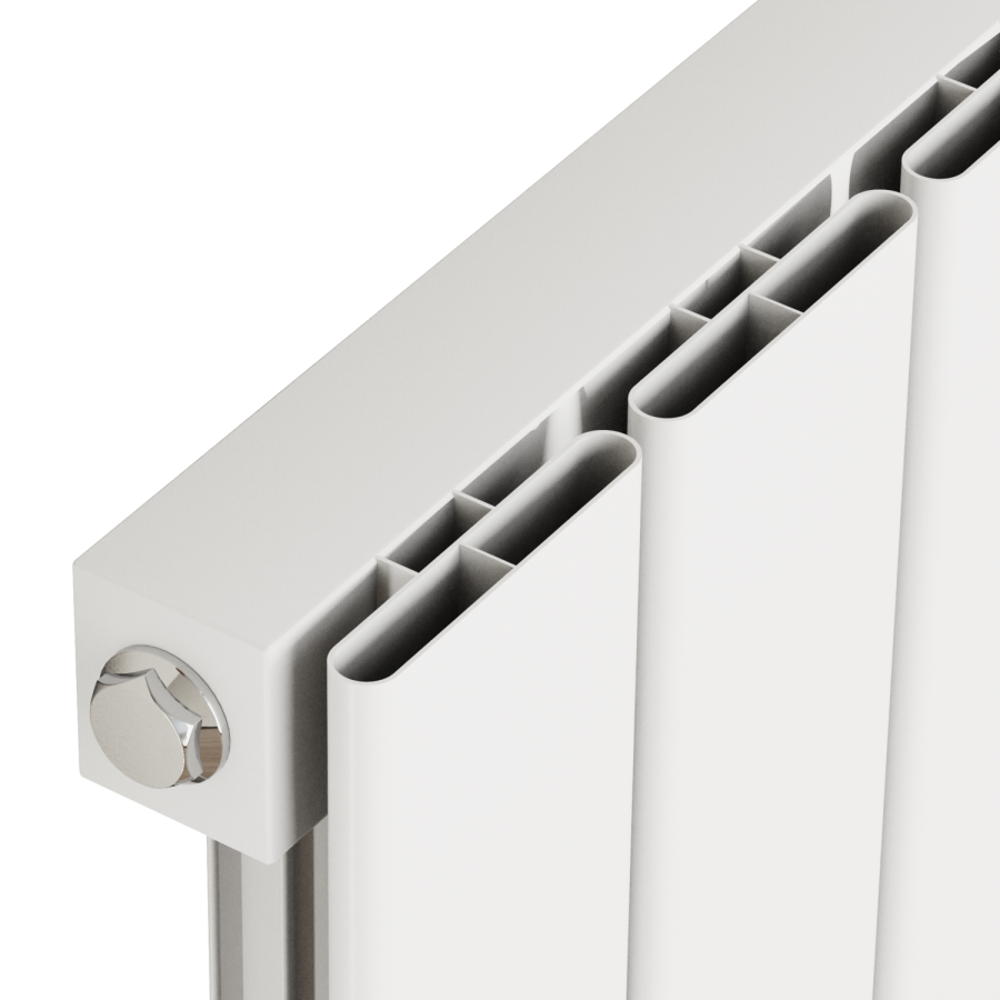 Eco Eleganza White Horizontal Flat Aluminium Middle Connection Radiator 600x750mm Single Panel 2302 BTU