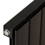 Eco Eleganza Midnight Black Horizontal Flat Aluminium Middle Connection Radiator 600x975mm Single Panel 2992 BTU