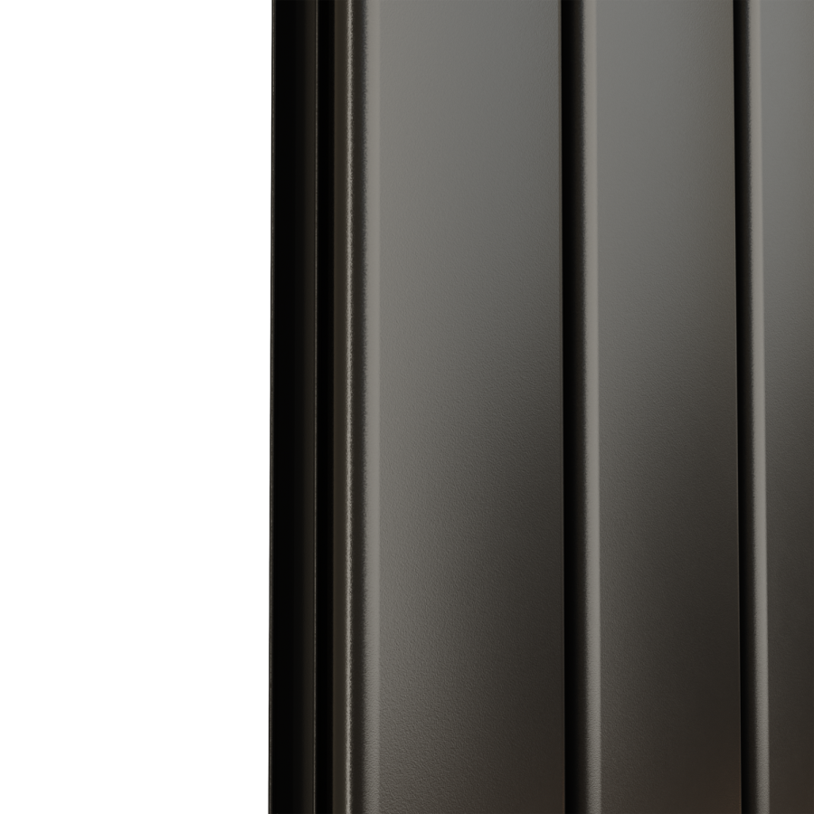 Eco Eleganza Midnight Black Horizontal Flat Aluminium Middle Connection Radiator 600x975mm Single Panel 2992 BTU