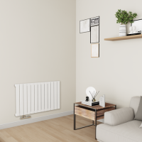 Eco Eleganza White Horizontal Flat Aluminium Middle Connection Radiator 600x975mm Single Panel 2992 BTU