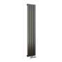 Eco Eleganza Midnight Black Vertical Flat Aluminium Middle Connection Radiator 1600x300mm Single Panel 2036 BTU