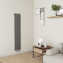 Eco Eleganza Anthracite Vertical Flat Aluminium Middle Connection Radiator 1600x300mm Single Panel 2036 BTU
