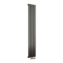 Eco Eleganza Midnight Black Vertical Flat Aluminium Middle Connection Radiator 1800x300mm Single Panel 2258 BTU