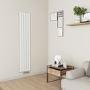 Eco Eleganza White Vertical Flat Aluminium Middle Connection Radiator 1800x375mm Single Panel 2823 BTU