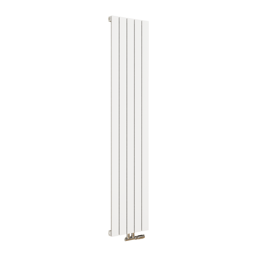 Eco Eleganza White Vertical Flat Aluminium Middle Connection Radiator 1800x375mm Single Panel 2823 BTU