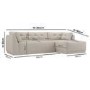Beige Fabric 4 Seater Right-Hand Chaise L-Shape Corner Sofa - Arden