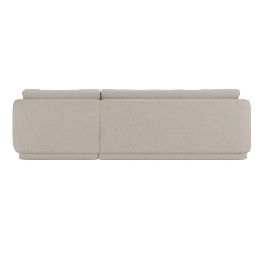 Beige Fabric 4 Seater Right-Hand Chaise L-Shape Corner Sofa - Arden
