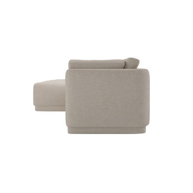 Beige Fabric 4 Seater Left-Hand Chaise L-Shape Corner Sofa - Arden