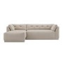 Beige Fabric 4 Seater Left-Hand Chaise L-Shape Corner Sofa - Arden