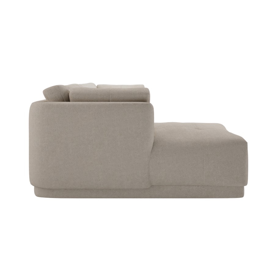 Beige Fabric 4 Seater Left-Hand Chaise L-Shape Corner Sofa - Arden
