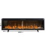 GRADE A3 - Black Slimline Inset Electric Media Wall Smart Fire Place - 60 Inch - AmberGlo