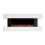 White Wall-Mounted Electric Smart Fire Place with Surround - 52 Inch - AmberGlo