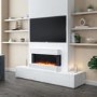 ALMOST PERFECT - White Wall Mounted Electric Fireplace Suite - 39 Inch - Amberglo