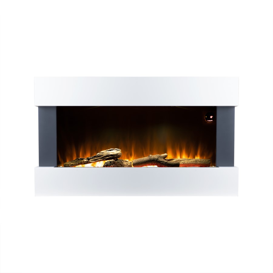 ALMOST PERFECT - White Wall Mounted Electric Fireplace Suite - 39 Inch - Amberglo