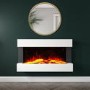 ALMOST PERFECT - White Wall Mounted Electric Fireplace Suite - 39 Inch - Amberglo