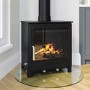 Cast Iron 8kW Log Burning Multi-Fuel Stove in Black - AmberGlo