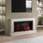 Stone Effect Freestanding 62 Inch Electric Fireplace with Pebbles - AmberGlo