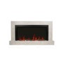 Stone Effect Freestanding 62 Inch Electric Fireplace with Pebbles - AmberGlo