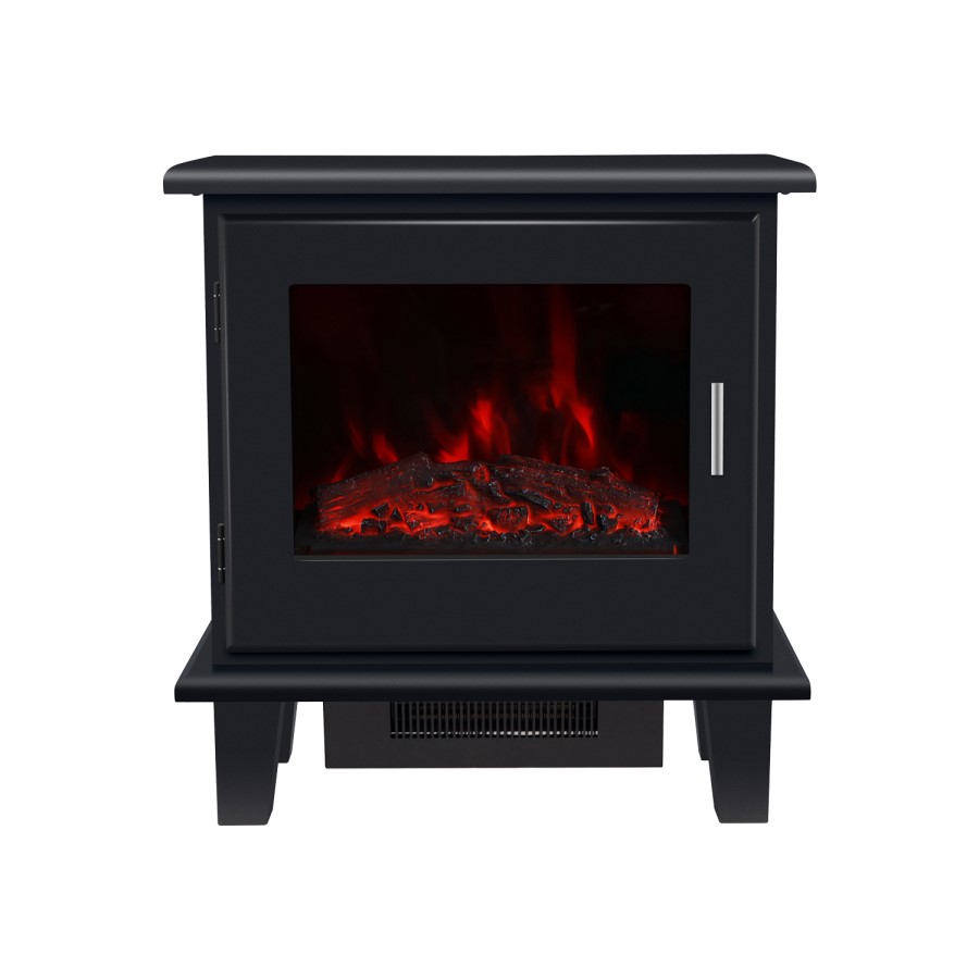 Electric Log Burner-Style Smart Stove in Black - 2kW - AmberGlo