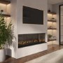 ALMOST PERFECT - Black 50inch WiFi Enabled Inset Electric Media Wall Fireplace - AmberGlo