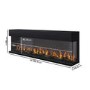 Black 3-Sided Inset Electric Media Wall Smart Fire Place - 60 Inch - AmberGlo