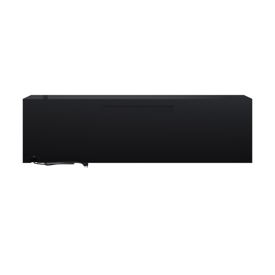 Black 3-Sided Inset Electric Media Wall Smart Fire Place - 70 Inch - AmberGlo