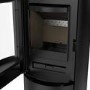 Round Cast Iron 5kW Log Burning Multi-Fuel Stove in Black - AmberGlo