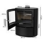Round Cast Iron Log Burning Multi-Fuel Stove in Black - 6.9kW - AmberGlo