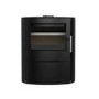 Round Cast Iron Log Burning Multi-Fuel Stove in Black - 6.9kW - AmberGlo
