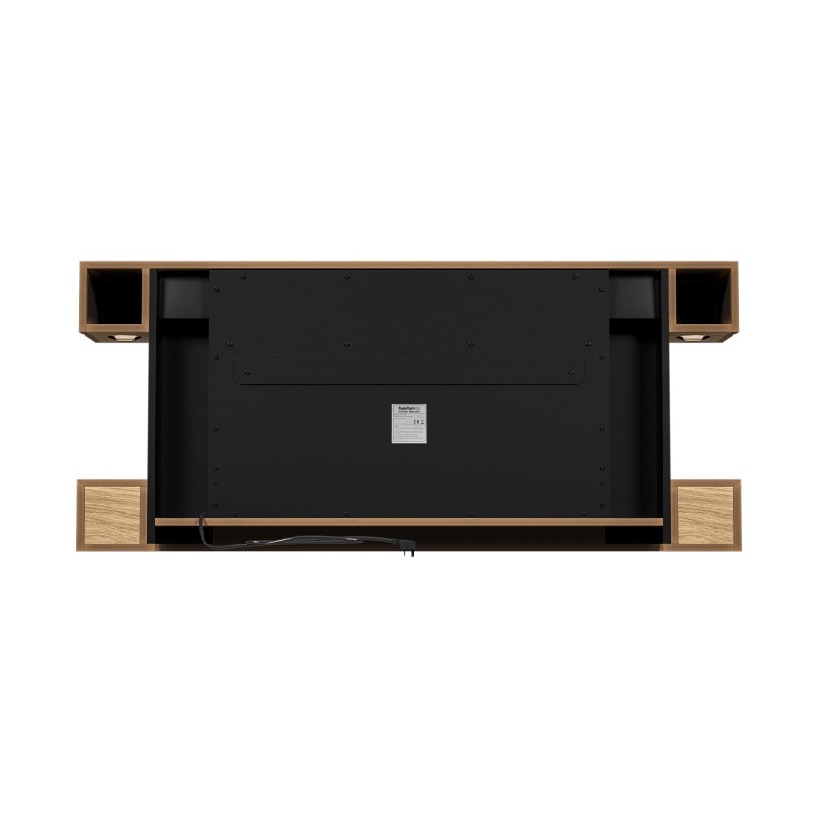 Oak Wall-Mounted Electric Smart Fire Place with Surround - 52 Inch - AmberGlo
