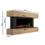 Oak Wall-Mounted Electric Smart Fire Place with Surround - 52 Inch - AmberGlo