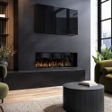 78877821/1/AGL073 GRADE A3 - Black 3-Sided Inset Electric Media Wall Smart Fire Place - 40 Inch - AmberGlo