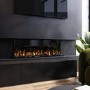 Black 3-Sided Inset Electric Media Wall Smart Fire Place - 40 Inch - AmberGlo