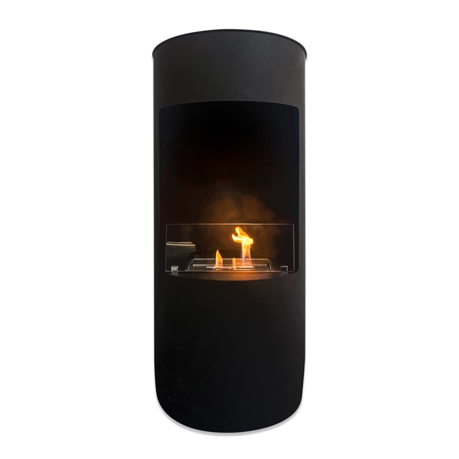 Round Bioethanol Wood Burning-Style Flueless Stove - AmberGlo