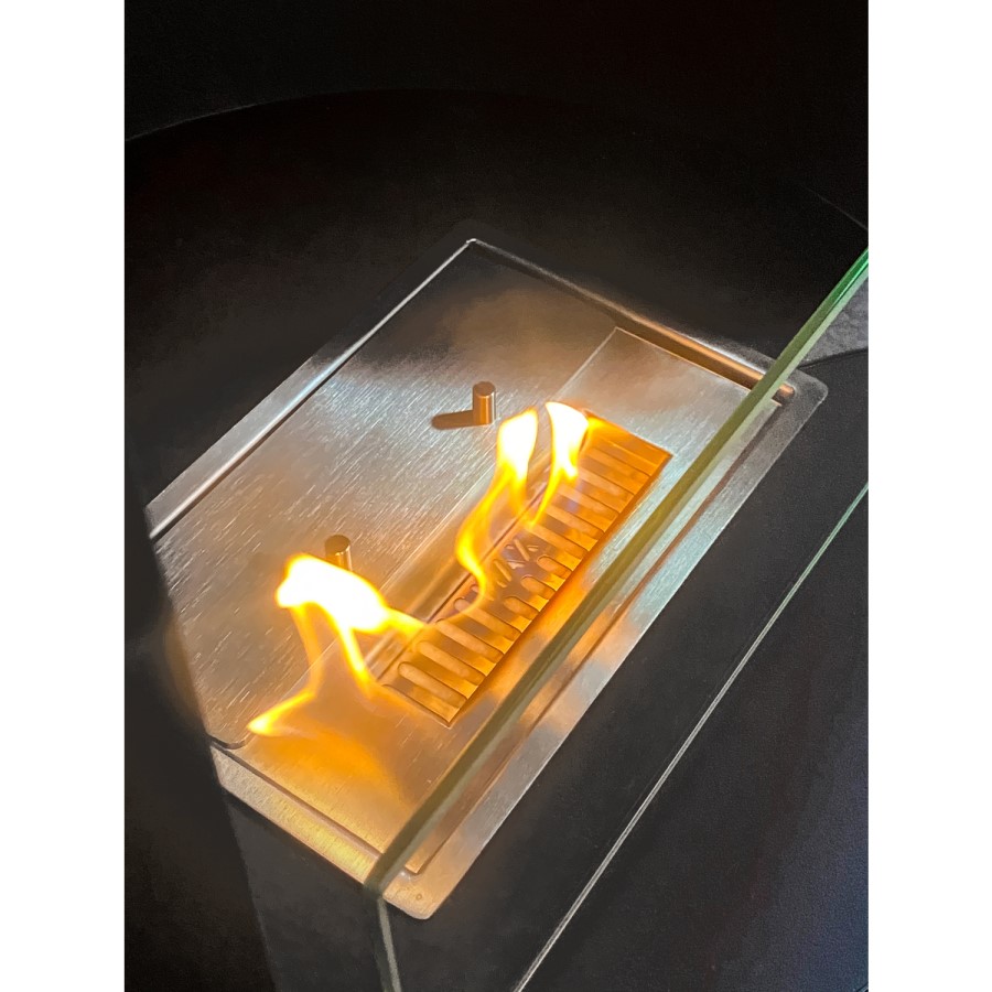 Round Bioethanol Wood Burning-Style Flueless Stove - AmberGlo