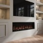 Black Slimline Inset Electric Media Wall Smart Fire Place - 60 Inch - AmberGlo